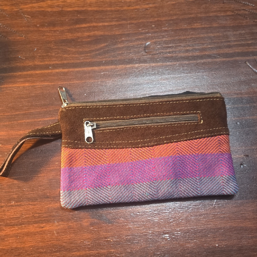 Brown and Multicolor Clutch Wallet